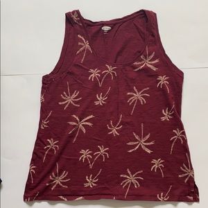 ON Palm Tree Everywhere Slub Knit Tank Top